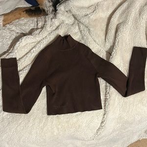 Brown turtleneck sweater